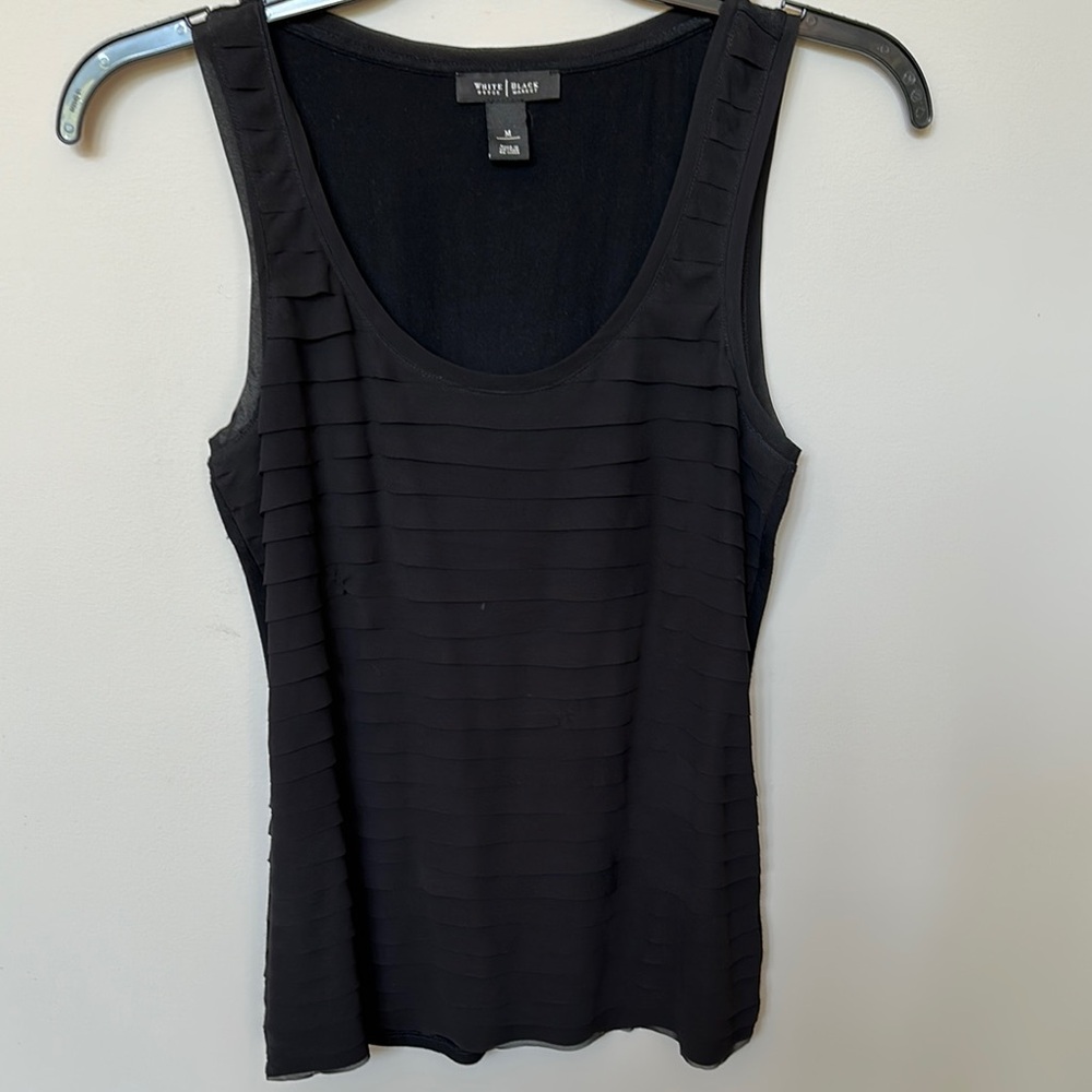 White House Black Market Ribbed Black Sleeveless Tank Top